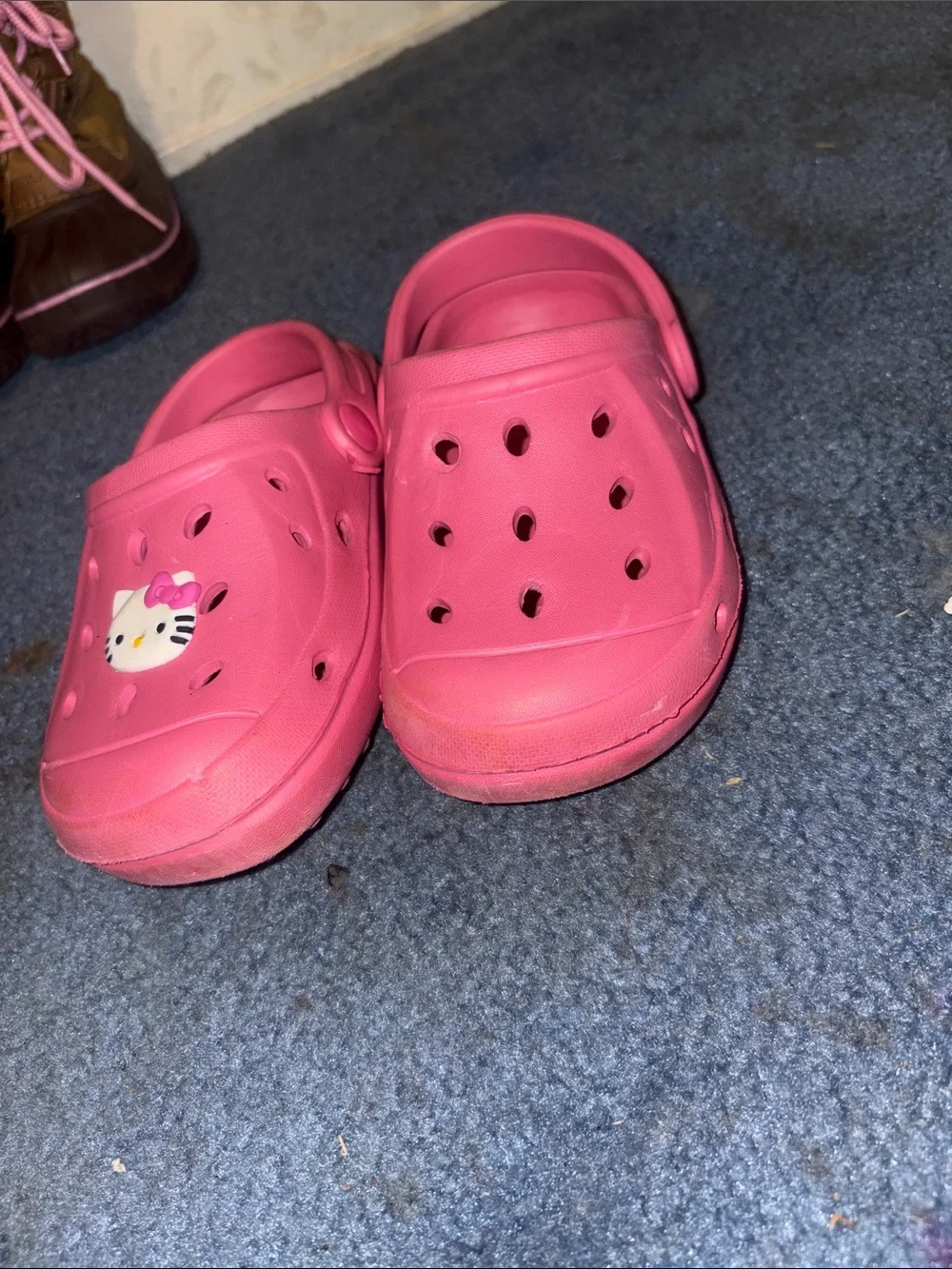 Kids Pink Slip-On Clog Shoes with Cute Character Charm
